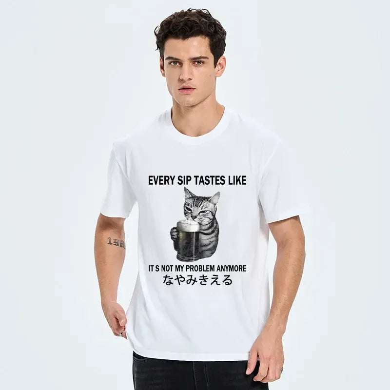 Relaxed Graphic Tee for Summer Vacation