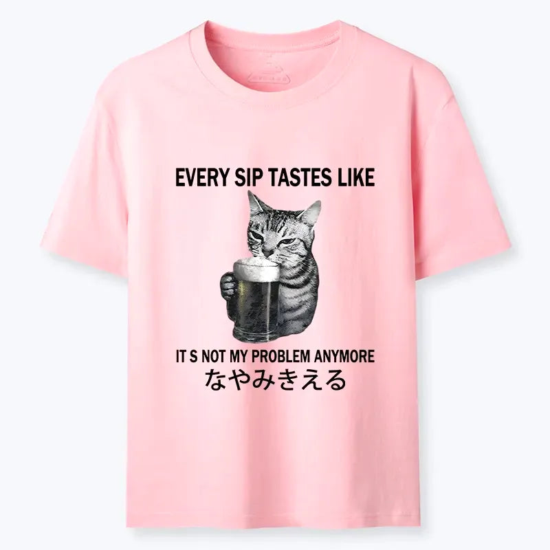 Kyoto-Lion Chill Beer Cat Relax Graphic Classic T-Shirt