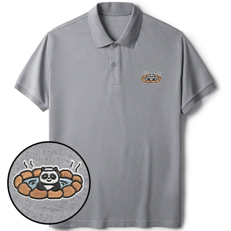 Japanese Panda Hot Springs Polo Shirt