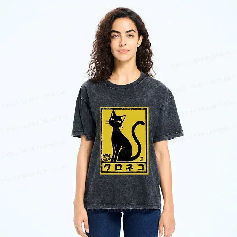 Ukiyo-e Cat T-Shirt for Streetwear
