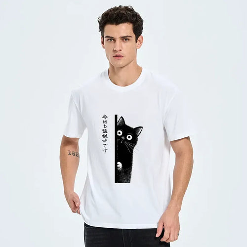 vintage ukiyo-e cat shirt for men