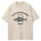 Japanese Vintage Washed T-Shirt for Daily Wear