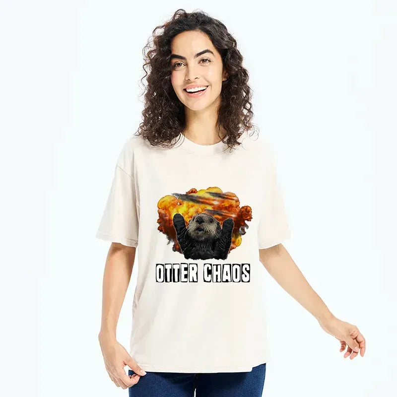 Kyoto-Lion Utter Chaos Funny Washed T-Shirt