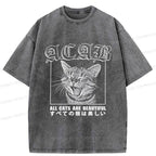 Vintage Unisex Cat T-Shirt Streetwear
