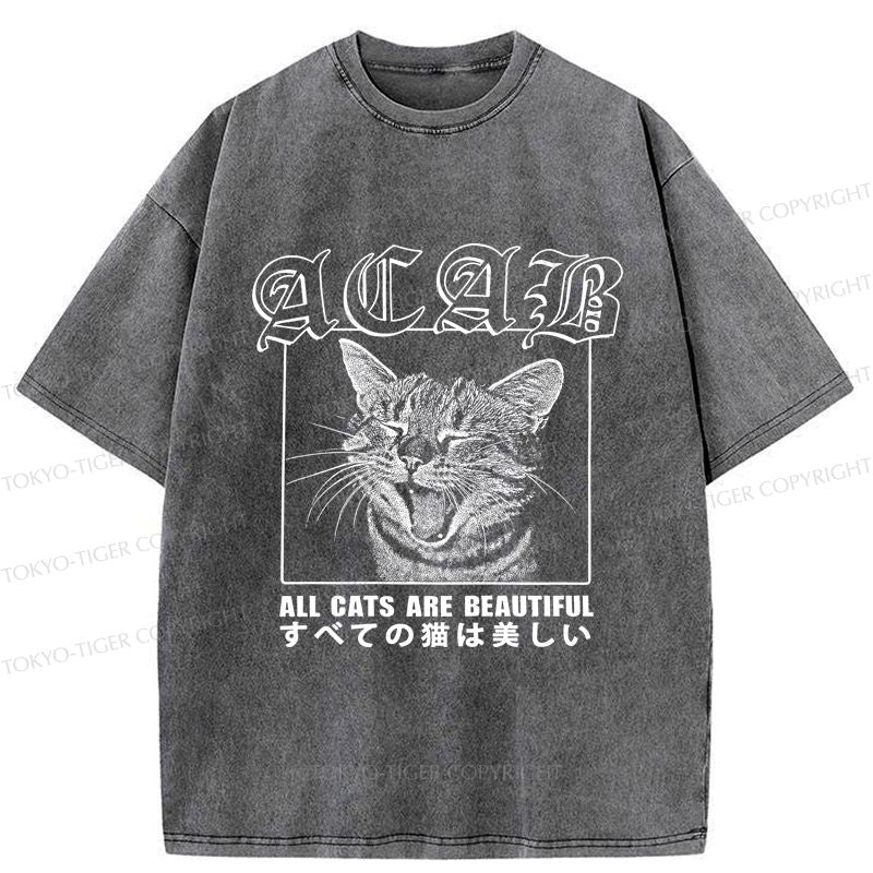 Vintage Unisex Cat T-Shirt Streetwear