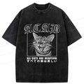Japanese Funny Cat Washed T-Shirt
