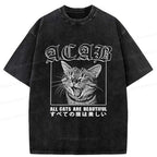 Japanese Funny Cat Washed T-Shirt