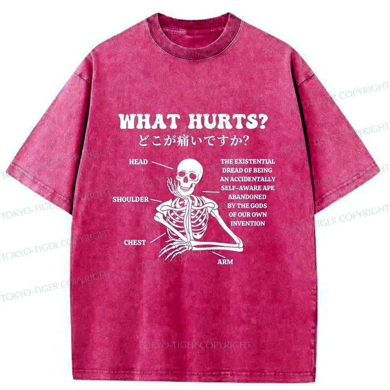 Kyoto-Lion A Skeleton In Pain Washed T-Shirt