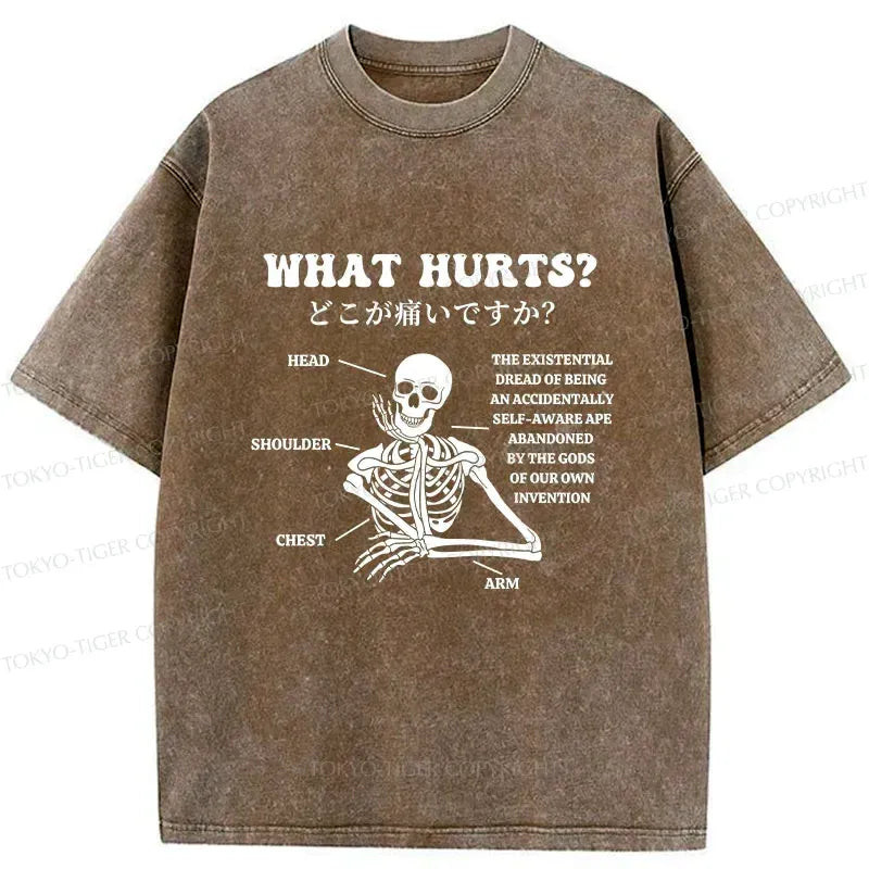 Kyoto-Lion A Skeleton In Pain Washed T-Shirt