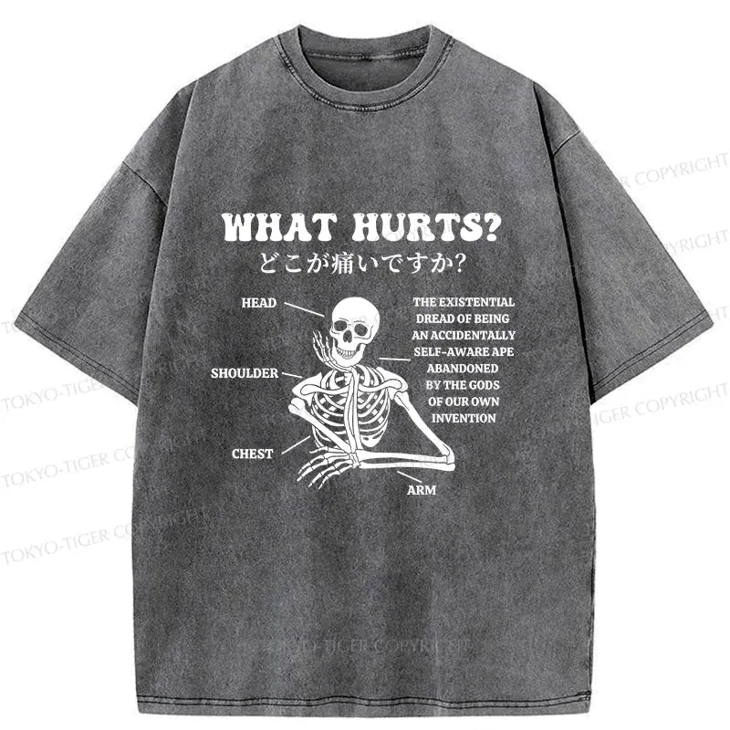 Kyoto-Lion A Skeleton In Pain Washed T-Shirt