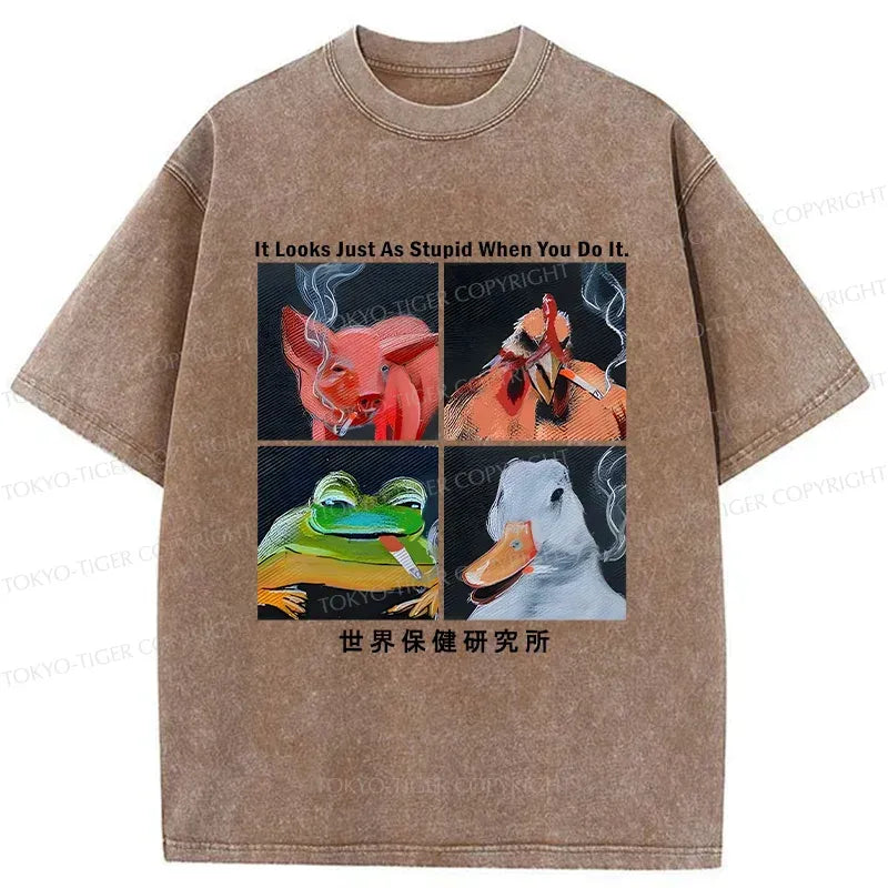 funny smoking animal t-shirt trending