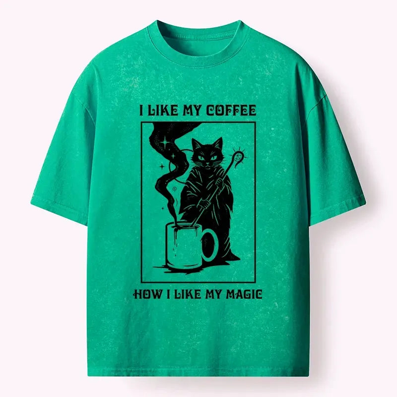 Japanese Wizard Cat Coffee T-Shirt