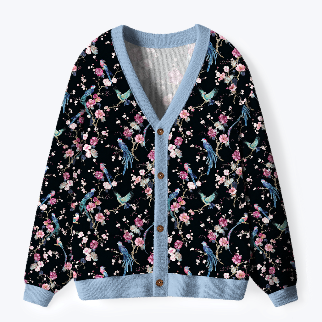 Kyoto-Lion Birds and Blooms Cardigan for Casual