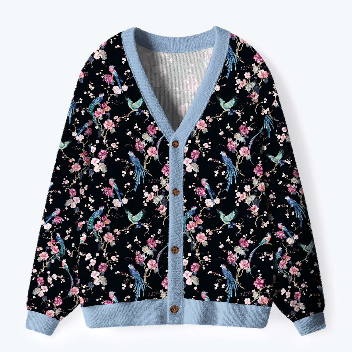 Kyoto-Lion Birds and Blooms Cardigan for Casual