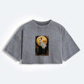 Vintage washed crop t-shirt for women