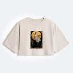 Japanese crane kanji women's crop top