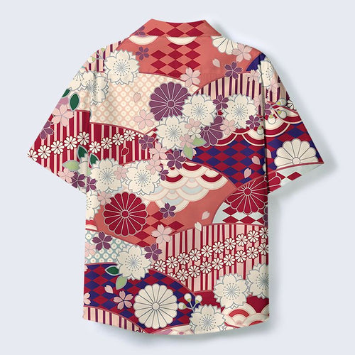 japanese floral cuban collar shirt for summer