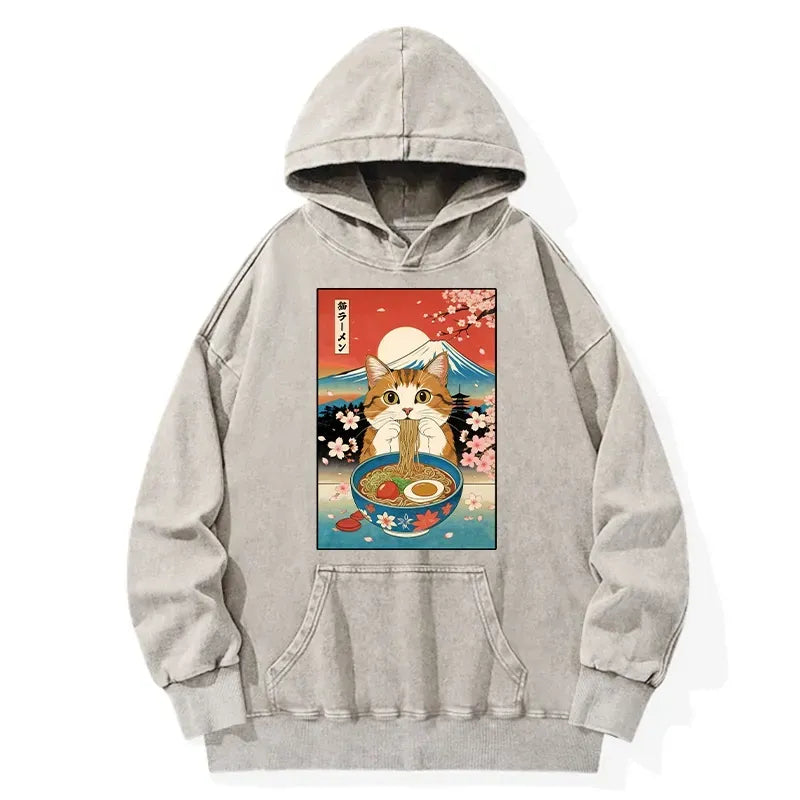 Funny Orange Cat Ramen Hoodie