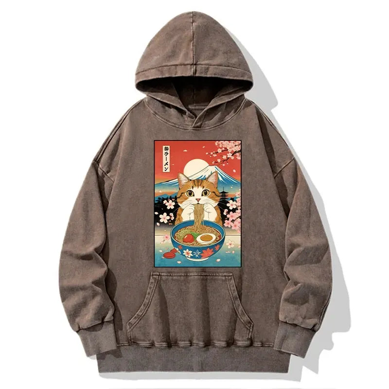 Funny Orange Cat Ramen Hoodie