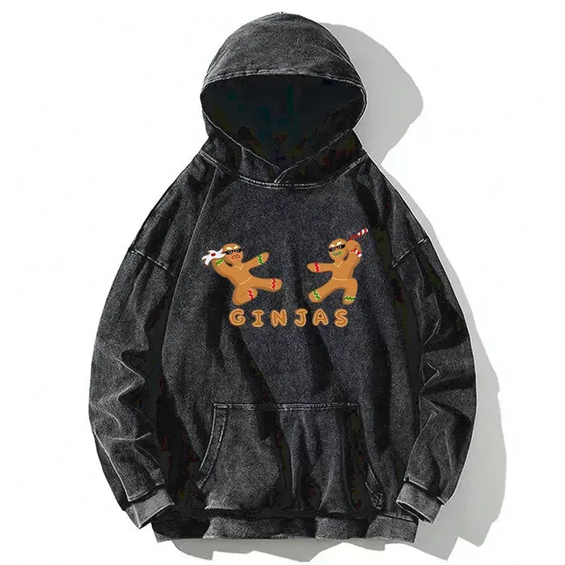 Kyoto-Lion Gingerbread Ninja Washed Hoodie