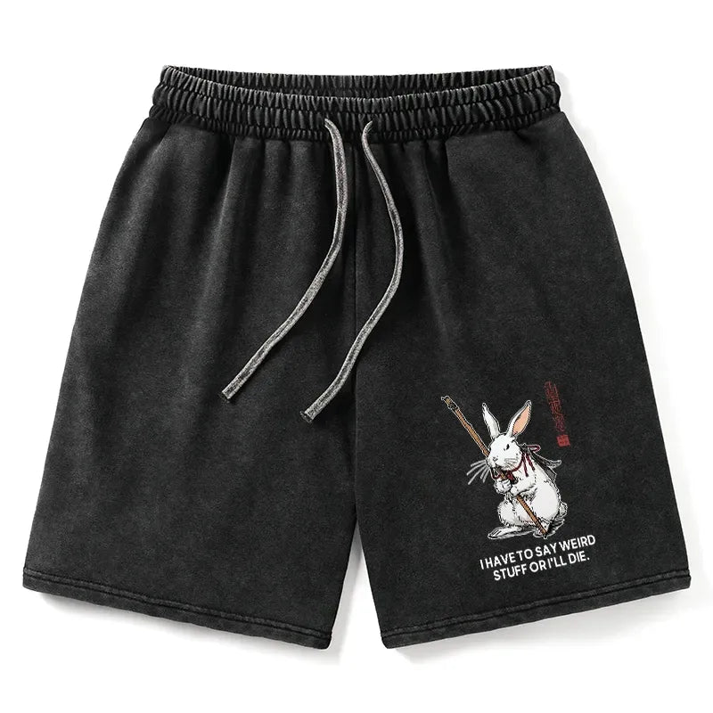 Washed Japanese Rabbit Shorts for Daily Wear