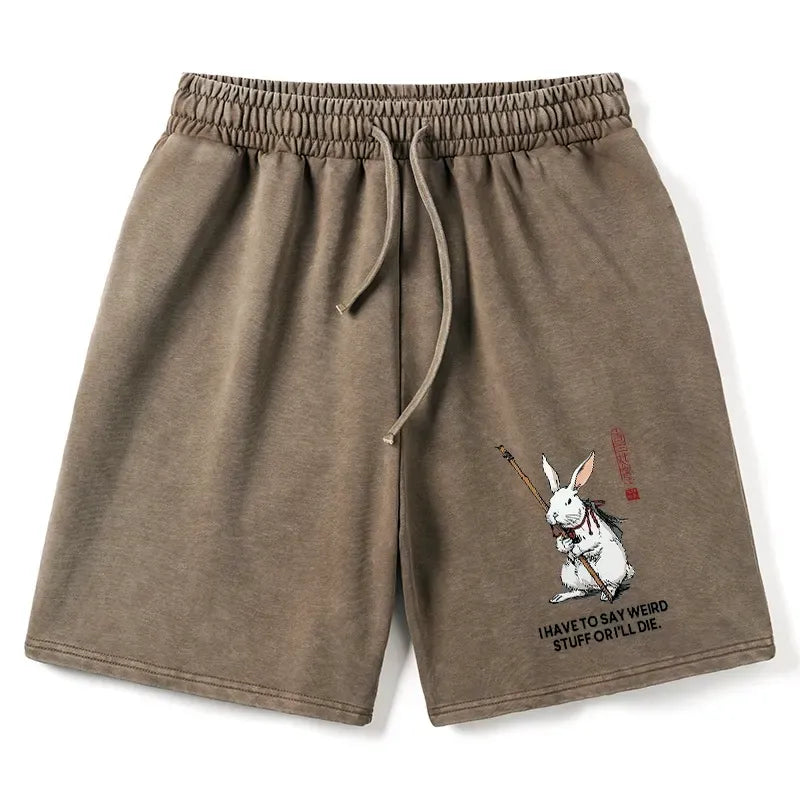 Washed Japanese Rabbit Shorts for Daily Wear