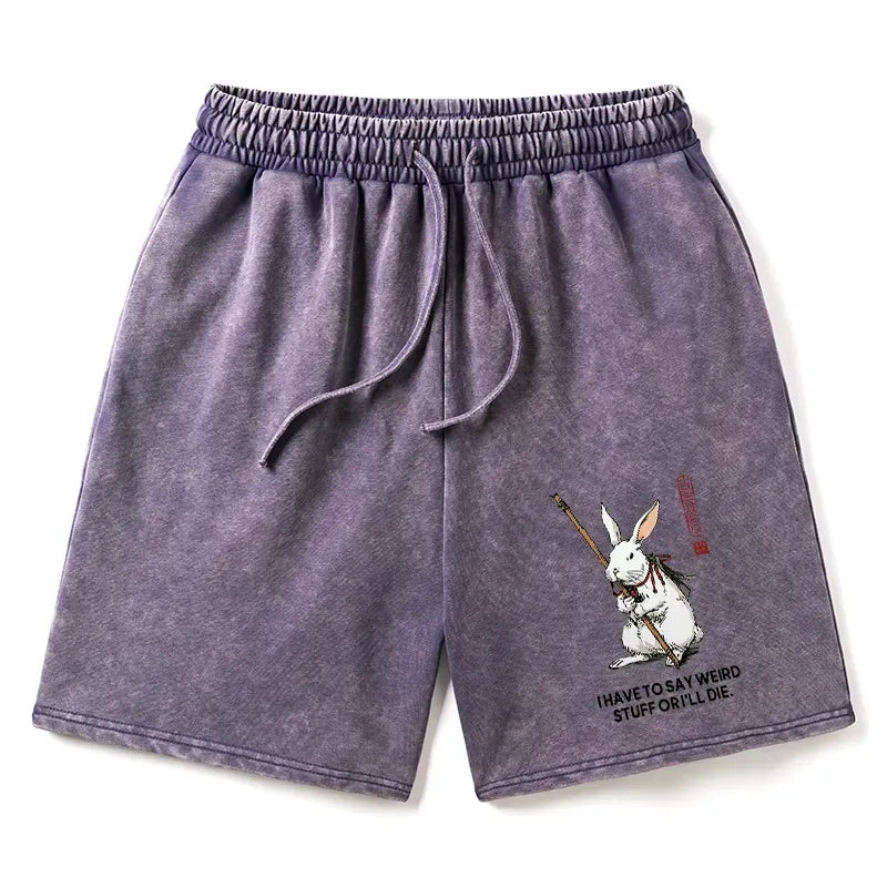 Washed Japanese Rabbit Shorts for Daily Wear