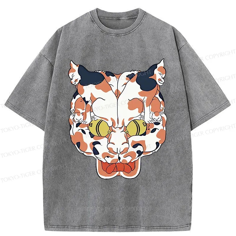 Japanese Retro Cat T-Shirt for Streetwear