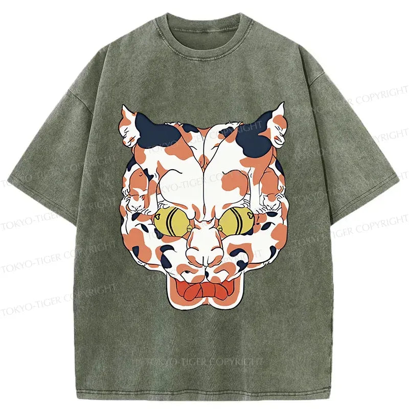 Vintage Washed Cat T-Shirt for Men