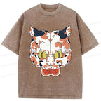 Vintage Washed Cat T-Shirt for Men