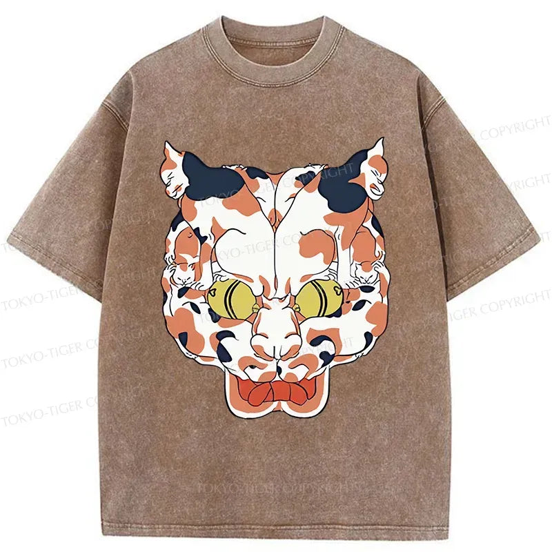 Vintage Washed Cat T-Shirt for Men