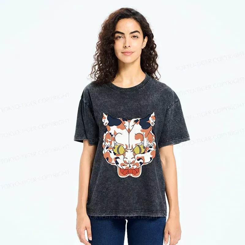 Vintage Washed Cat T-Shirt for Men