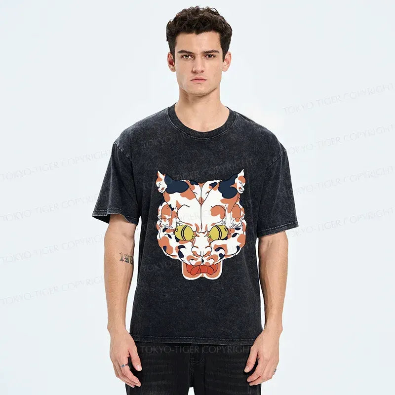 Vintage Washed Cat T-Shirt for Men