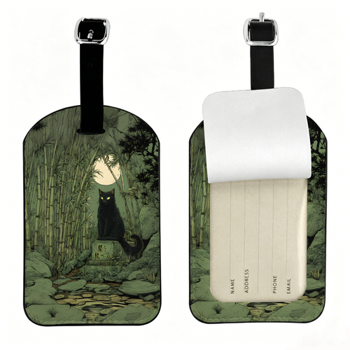 Kyoto-Lion Cat Under The Moon Luggage Tag