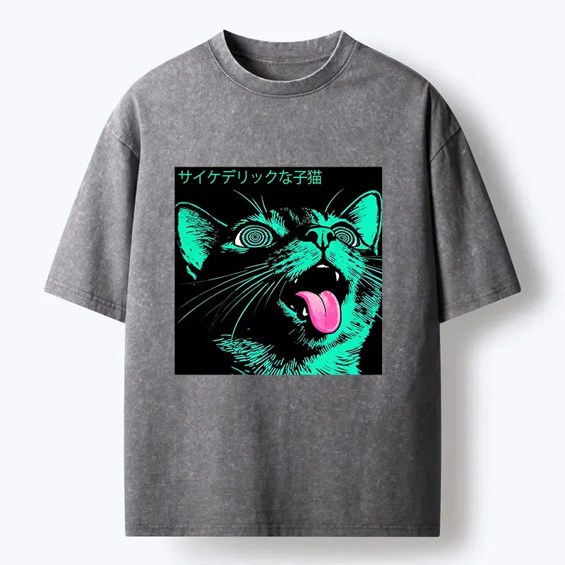Japanese Vintage Washed T-Shirt for Streetwear