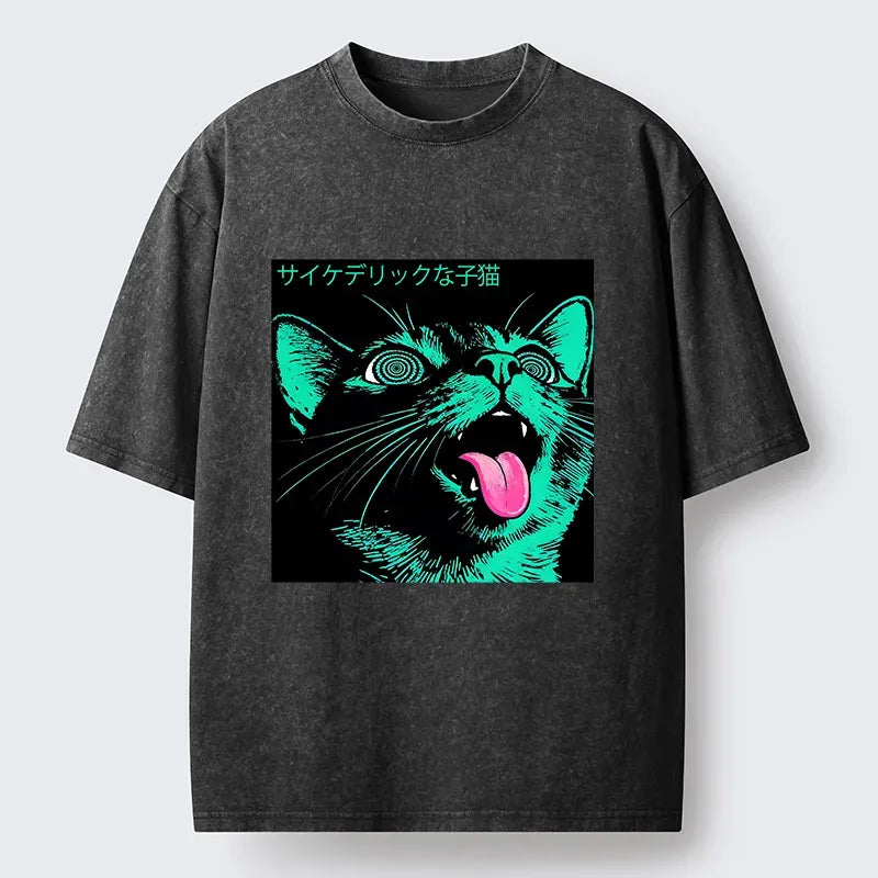 Japanese Vintage Washed T-Shirt for Streetwear