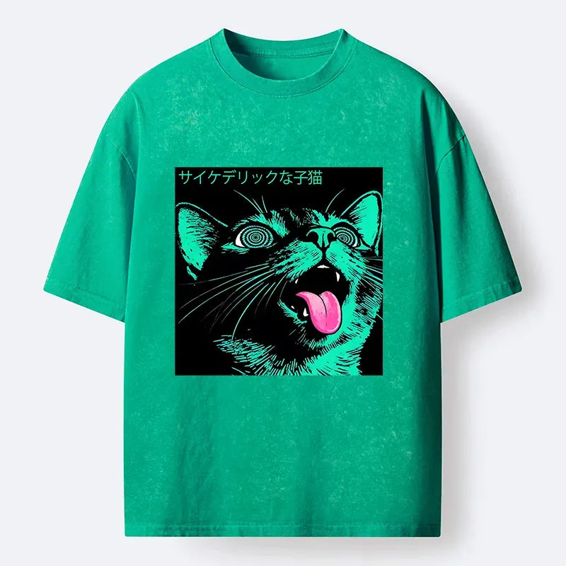 Japanese Vintage Washed T-Shirt for Streetwear