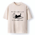 Washed Cotton Cat Tee for Summer