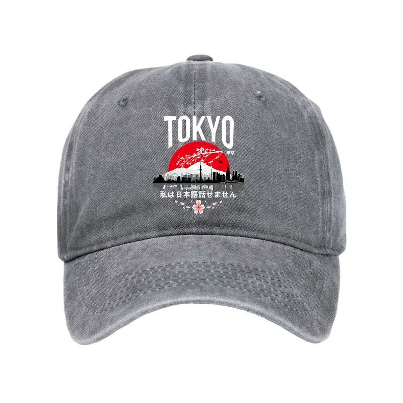 Funny Japanese Washed Cap for Gift Idea