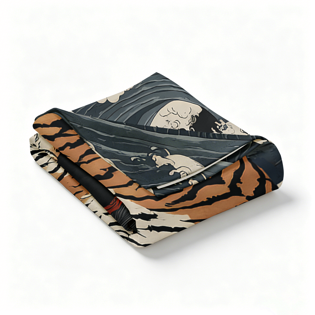 Kyoto-Lion Fight Between Dragon And Tiger Tapestry