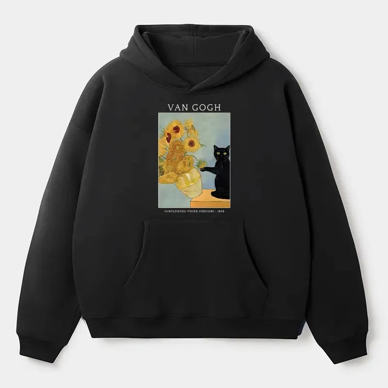 Vintage Black Cat Hoodie Free Shipping