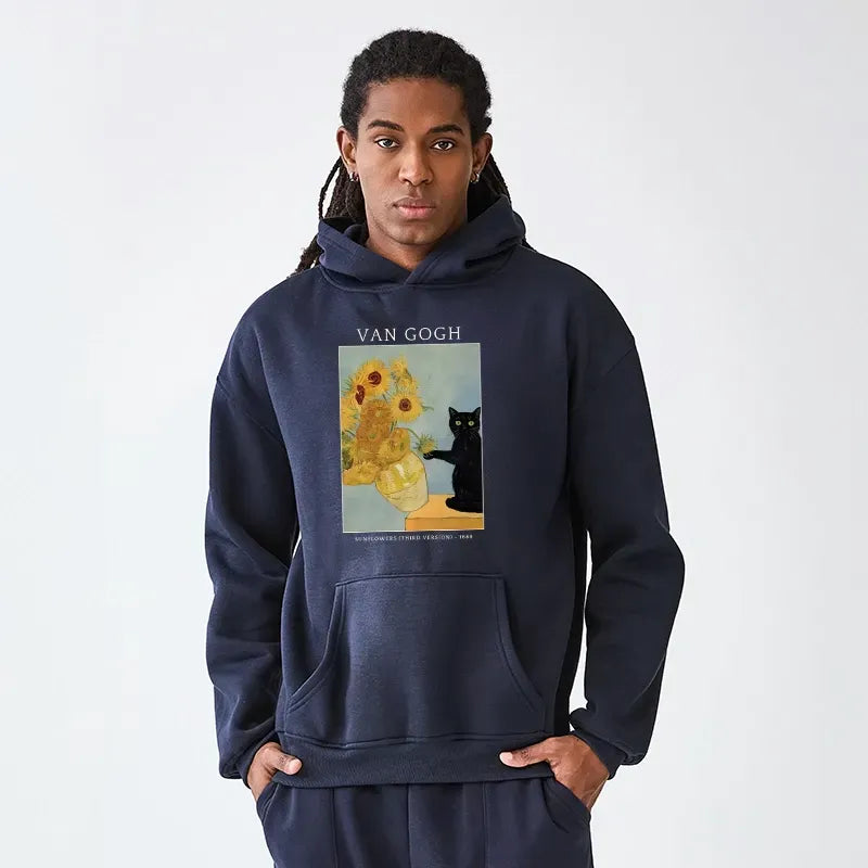 Retro Ukiyo-e Cat Hoodie On Sale