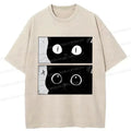 Japanese Washed Cat T-Shirt for Everyday Wear