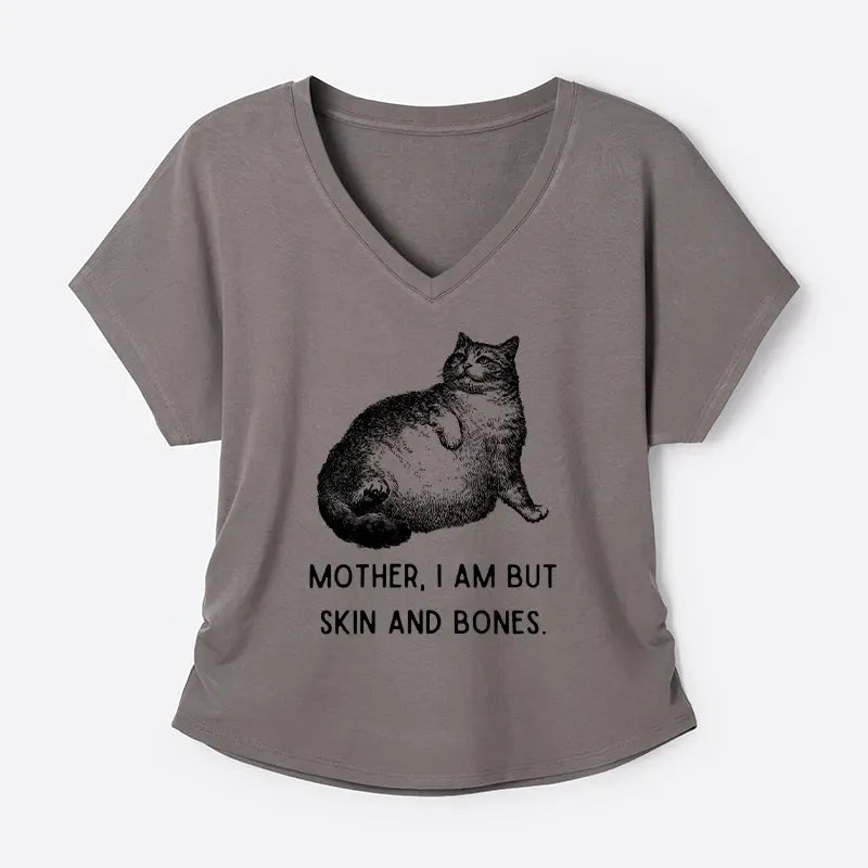 Kyoto-Lion Skin & Bones Cat Modal Dolman Sleeve T-Shirt