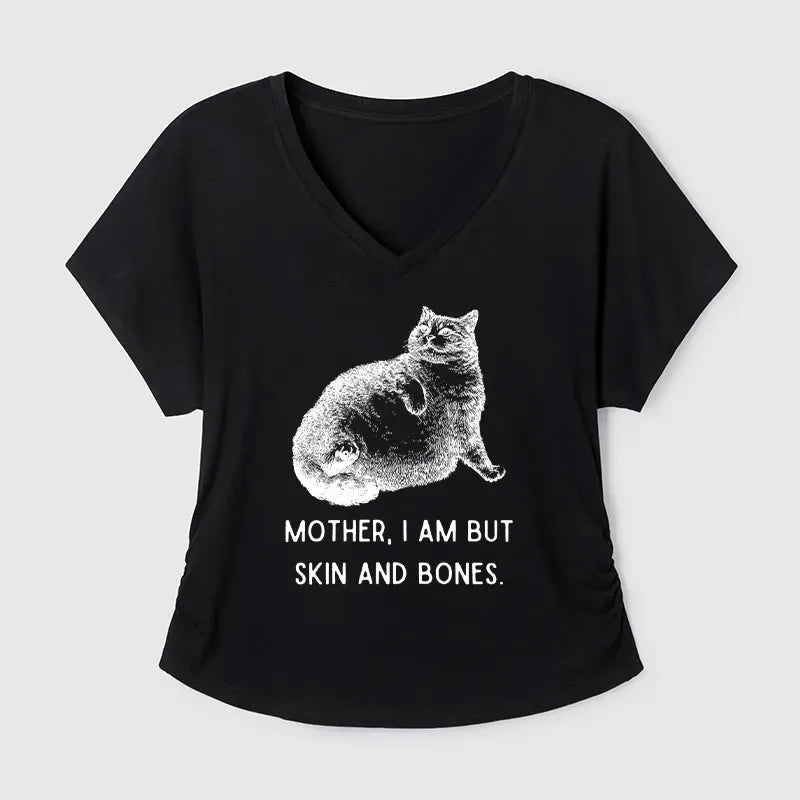 Kyoto-Lion Skin & Bones Cat Modal Dolman Sleeve T-Shirt