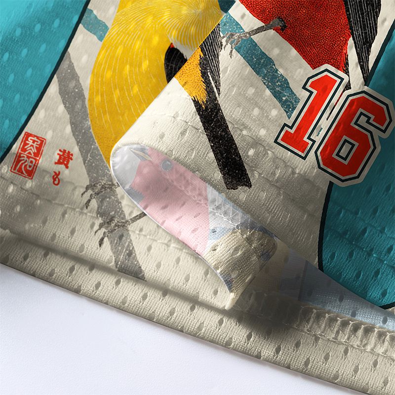 Kyoto-Lion Three Birds, One Branch Mesh Jersey