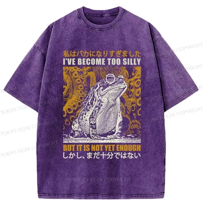 Kyoto-Lion Funny Frog Washed T-Shirt on Sale