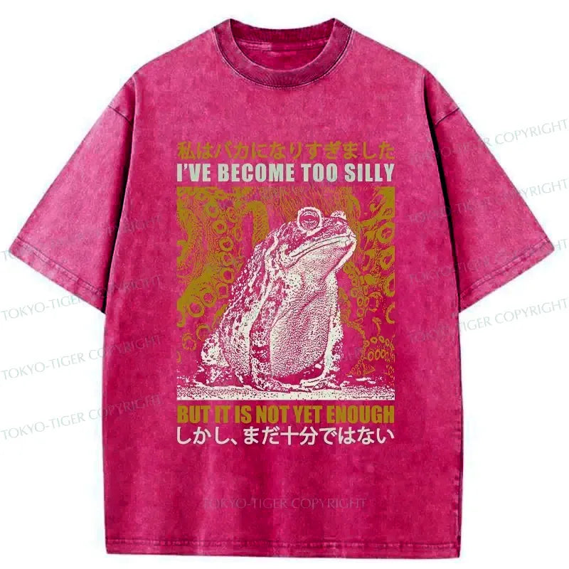 Kyoto-Lion Funny Frog Washed T-Shirt on Sale