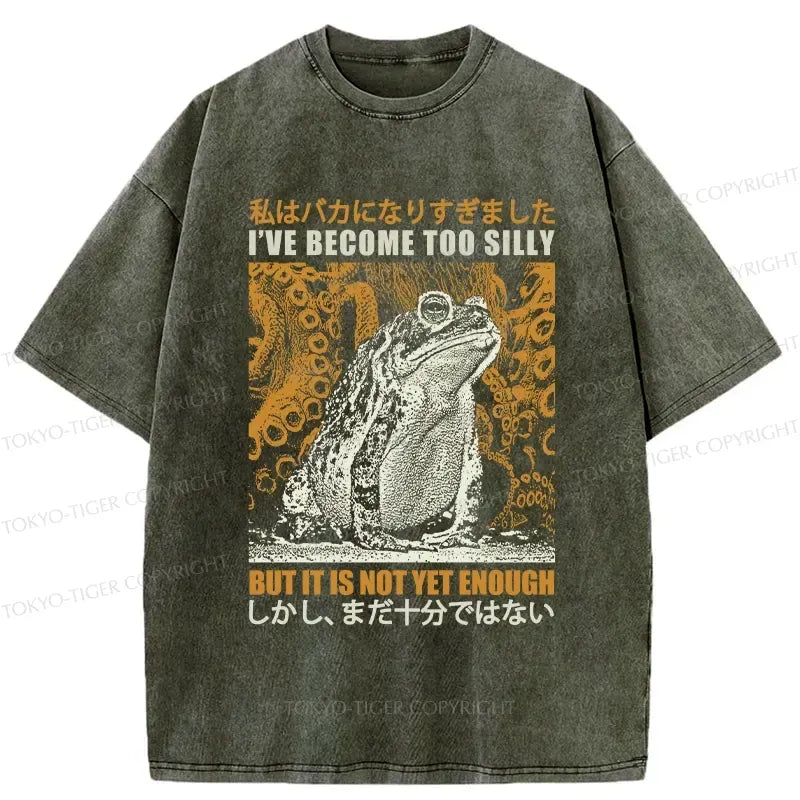Kyoto-Lion Funny Frog Washed T-Shirt on Sale