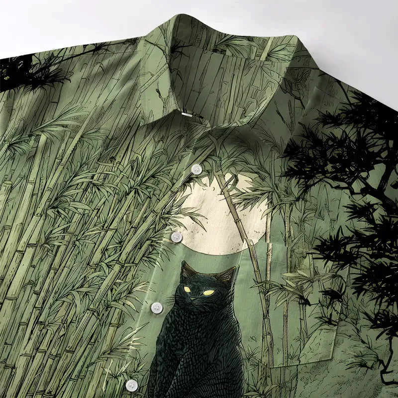 Kyoto Cat Shirt for Daily Wear